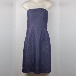 Blue Jean Sheen Strapless Dress
